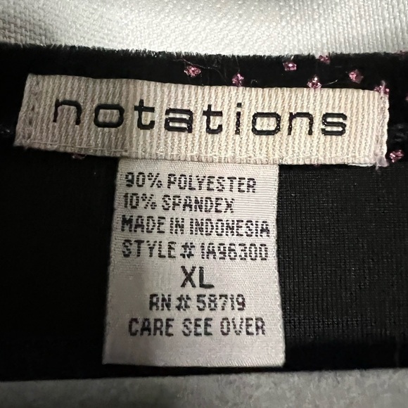 Vintage Notations Black Velvet with Pink Glitter Shirt XL - Picture 4 of 9